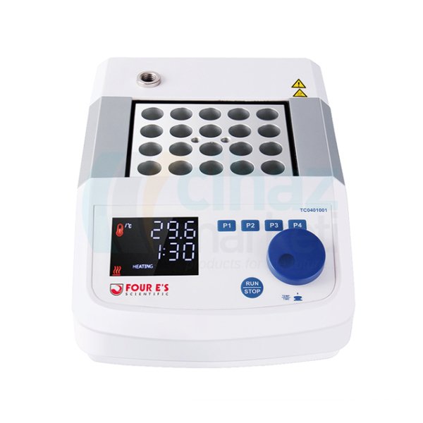 FOUR E’s TC0401001 Dijital Blok Isıtıcı Tek Blok Kapasiteli Oda Sıcaklığı +5 - 150°C Zaman Ayarlı PT1000 harici Sensör