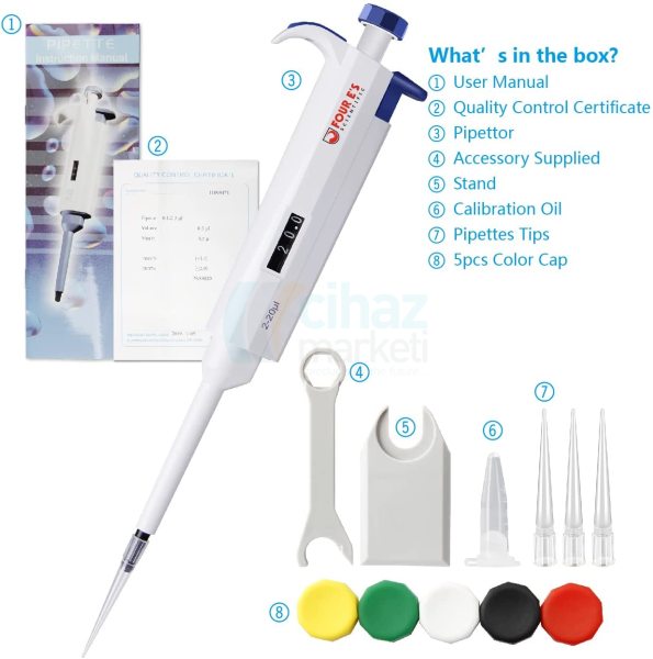 FOUR E’s 2-20μl Ayarlanabilir Otomatik Pipet