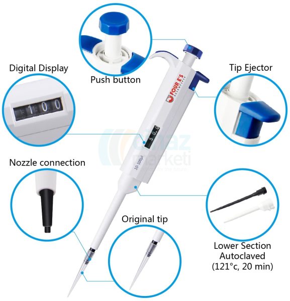 FOUR E’s 10-100μl Ayarlanabilir Otomatik Pipet