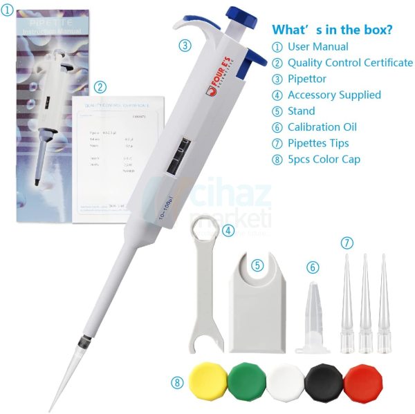FOUR E’s 10-100μl Ayarlanabilir Otomatik Pipet
