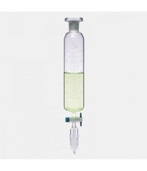 ISOLAB 032.02.500 damlatma hunisi - cam - silindirik - dereceli - PTFE musluklu - 500 ml