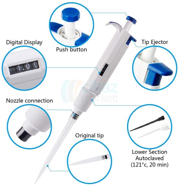 FOUR E’s 100-1000μl Ayarlanabilir Otomatik Pipet