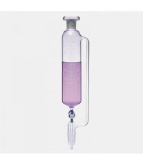 ISOLAB 032.03.050 damlatma hunisi - cam - silindirik - basınç borulu - dereceli - PTFE musluklu - 50 ml