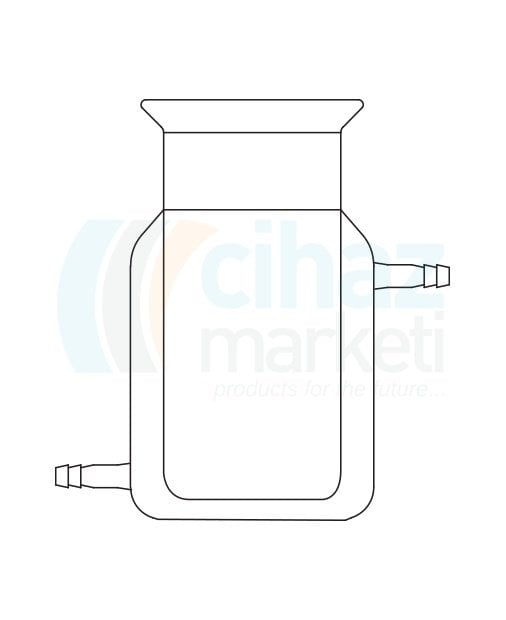 Çalışkan Cam Teknik LG026.06.2000 Silindirik Reaksiyon Kabı, Ceketli 2000 ml Hacim, 100 Flanş Ölçüsü DN, Çap * Boy 140 x 270 mm