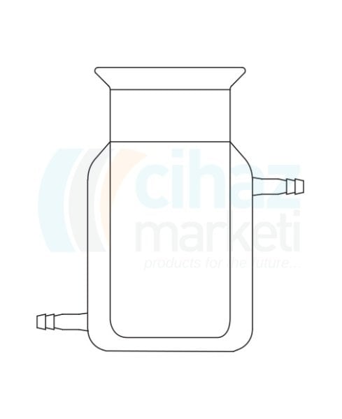 Çalışkan Cam Teknik LG026.06.2000 Silindirik Reaksiyon Kabı, Ceketli 2000 ml Hacim, 100 Flanş Ölçüsü DN, Çap * Boy 140 x 270 mm
