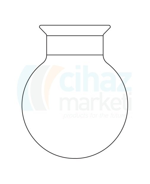 Çalışkan Cam Teknik LG026.07.2000 Küresel Reaksiyon Kabı 2000 ml Hacim, 100 Flanş Ölçüsü DN, Çap * Boy 165 x 215 mm