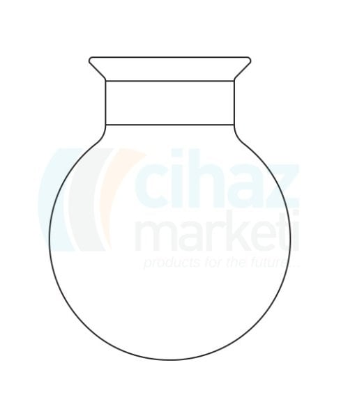 Çalışkan Cam Teknik LG026.07.2000 Küresel Reaksiyon Kabı 2000 ml Hacim, 100 Flanş Ölçüsü DN, Çap * Boy 165 x 215 mm