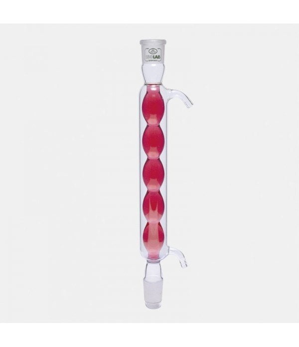 ISOLAB 033.13.252 soğutucu - bullu - 250 mm - dişi şilif : NS 24/29 - erkek şilif : NS 24/29 - cam yan kol