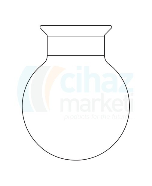 Çalışkan Cam Teknik LG026.07.6000 Küresel Reaksiyon Kabı 6000 ml Hacim, 100 Flanş Ölçüsü DN, Çap* Boy 236 x295 mm