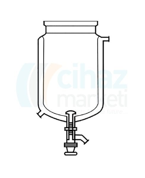 Çalışkan Cam Teknik LG026.08.1100 Silindirik Reaksiyon Kabı, Ceketli Alttan Tahliyeli 10000 ml Hacim, 150 Flanş Ölçüsü DN