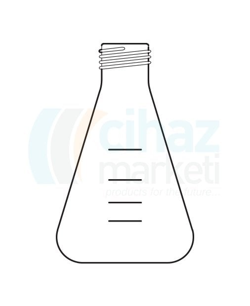 Çalışkan Cam Teknik LG009.06.0100 Erlen, Vidalı kapaklı 100 ml Hacim, Vida Ölçüsü 25 GL