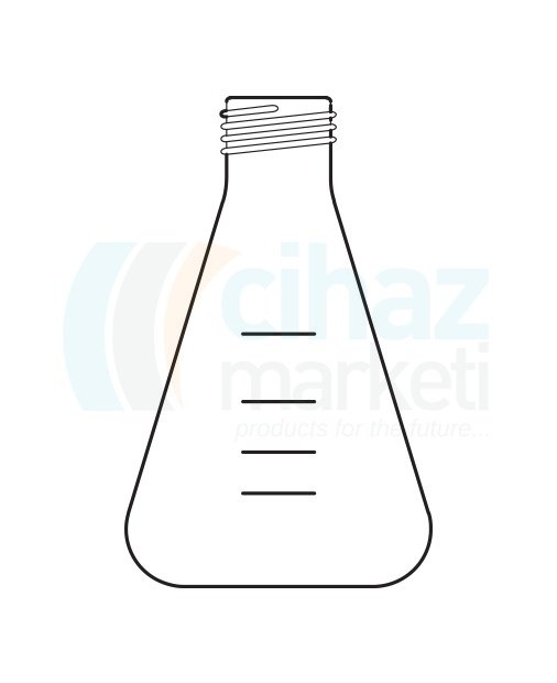 Çalışkan Cam Teknik LG009.06.1000 Erlen, Vidalı kapaklı 1000 ml Hacim, Vida Ölçüsü  32 GL
