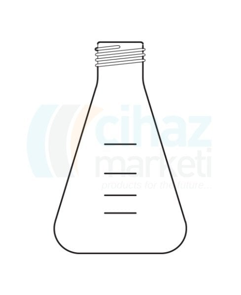 Çalışkan Cam Teknik LG009.06.1000 Erlen, Vidalı kapaklı 1000 ml Hacim, Vida Ölçüsü  32 GL