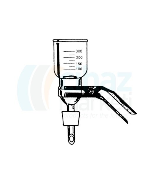 Çalışkan Cam Teknik LG027.13.0030 Filtre Tutucu, Ekleme Hunisi ve Aksesuarları, Üst Huni 300 ml Huni Hacmi