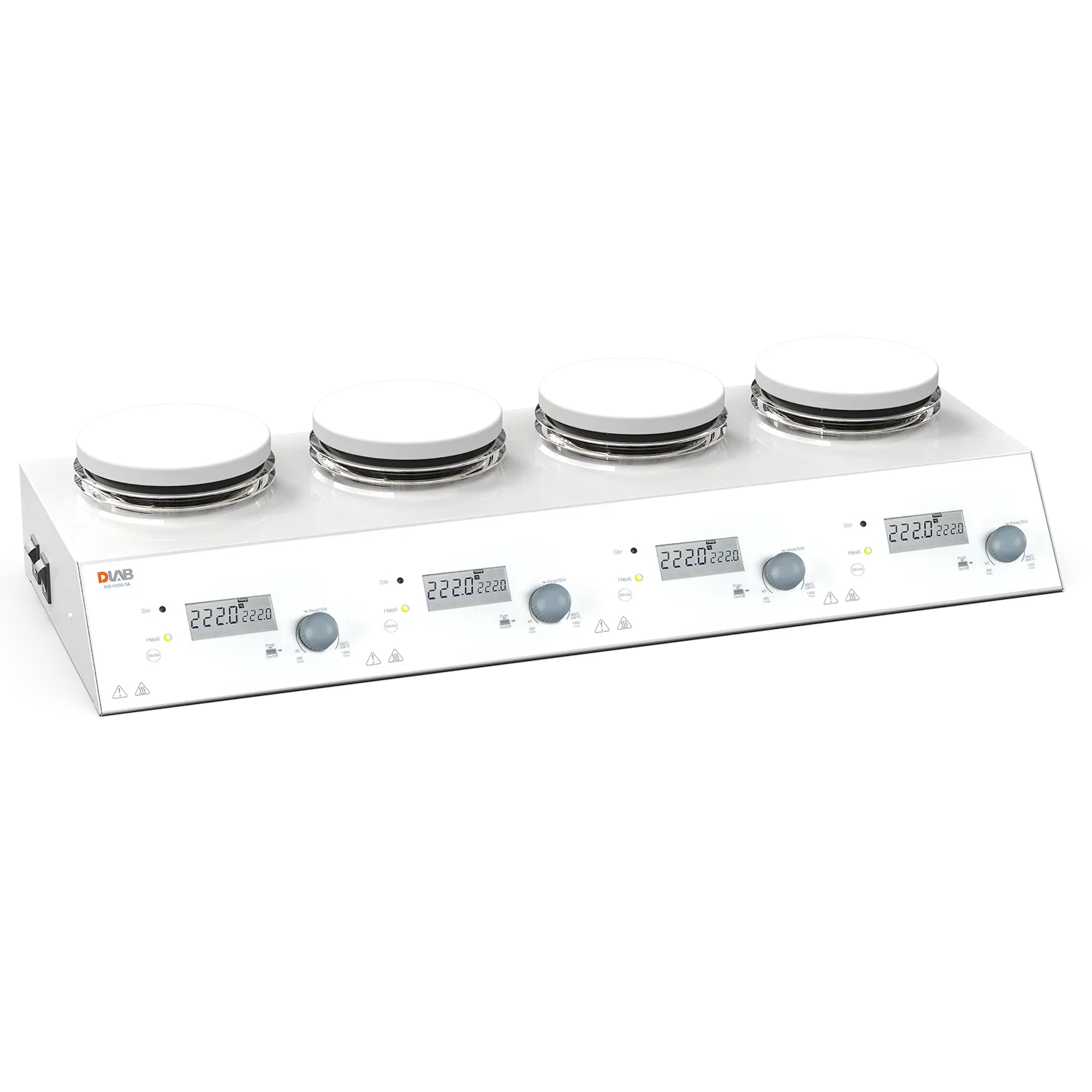 DLAB MS-H280-S4 4 Kanallı LCD Dijital Isıtıcılı Manyetik Karıştırıcı, 1500 rpm, 280 °C, 4 x 3 L