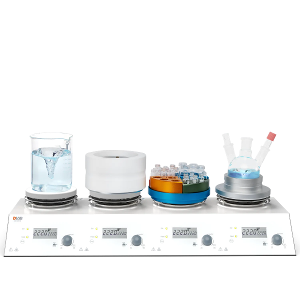 DLAB MS-H280-S4 Package 4 Kanallı LCD Dijital Isıtıcılı Manyetik Karıştırıcı, PT1000A Harici Sıcaklık Sensörü ve Destek Standı, 1500 rpm, 280 °C, 4 x 3 L