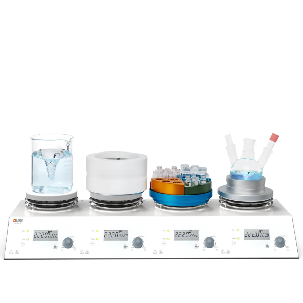 DLAB MS-H280-S4 Package 4 Kanallı LCD Dijital Isıtıcılı Manyetik Karıştırıcı, PT1000A Harici Sıcaklık Sensörü ve Destek Standı, 1500 rpm, 280 °C, 4 x 3 L