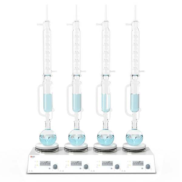 DLAB MS-H280-S4 Package 4 Kanallı LCD Dijital Isıtıcılı Manyetik Karıştırıcı, PT1000A Harici Sıcaklık Sensörü ve Destek Standı, 1500 rpm, 280 °C, 4 x 3 L