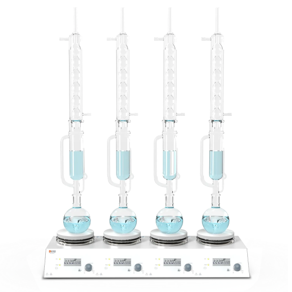 DLAB MS-H280-S4 Package 4 Kanallı LCD Dijital Isıtıcılı Manyetik Karıştırıcı, PT1000A Harici Sıcaklık Sensörü ve Destek Standı, 1500 rpm, 280 °C, 4 x 3 L