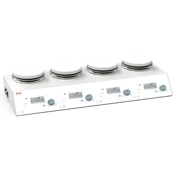 DLAB MS-H280-S4 Package 4 Kanallı LCD Dijital Isıtıcılı Manyetik Karıştırıcı, PT1000A Harici Sıcaklık Sensörü ve Destek Standı, 1500 rpm, 280 °C, 4 x 3 L