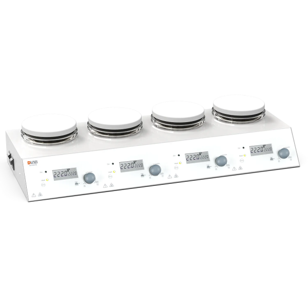 DLAB MS-H280-S4 Package 4 Kanallı LCD Dijital Isıtıcılı Manyetik Karıştırıcı, PT1000A Harici Sıcaklık Sensörü ve Destek Standı, 1500 rpm, 280 °C, 4 x 3 L