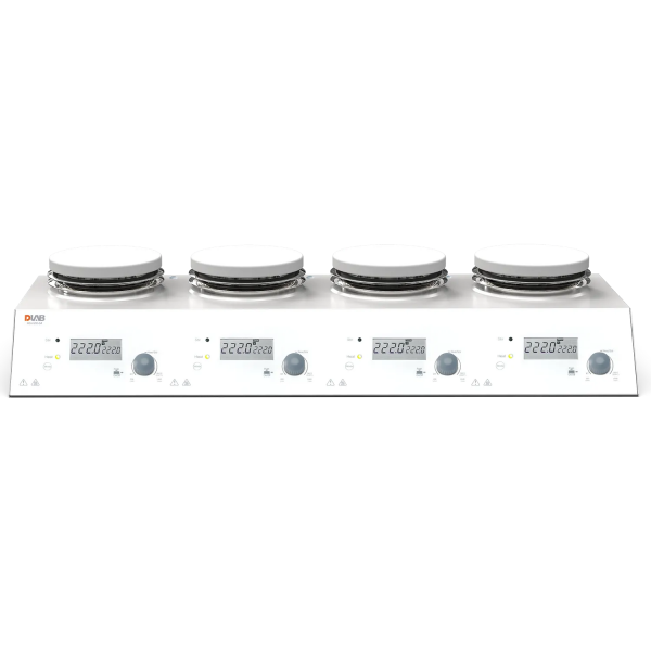 DLAB MS-H280-S4 Package 4 Kanallı LCD Dijital Isıtıcılı Manyetik Karıştırıcı, PT1000A Harici Sıcaklık Sensörü ve Destek Standı, 1500 rpm, 280 °C, 4 x 3 L
