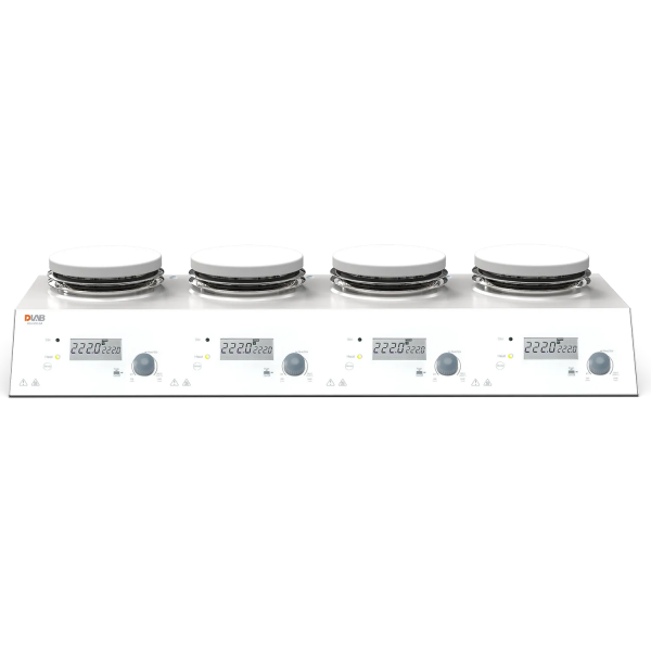 DLAB MS-H280-S4 Package 4 Kanallı LCD Dijital Isıtıcılı Manyetik Karıştırıcı, PT1000A Harici Sıcaklık Sensörü ve Destek Standı, 1500 rpm, 280 °C, 4 x 3 L
