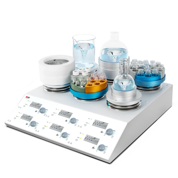 DLAB MS-H280-S6 6 Kanallı Dijital Isıtıcılı Manyetik Karıştırıcı, PT1000A Harici Sıcaklık Sensörü ve Destek Standı, LCD, 1500rpm, 280 °C, 6 x 3 L