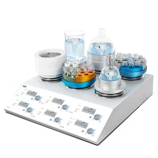 DLAB MS-H280-S6 6 Kanallı Dijital Isıtıcılı Manyetik Karıştırıcı, PT1000A Harici Sıcaklık Sensörü ve Destek Standı, LCD, 1500rpm, 280 °C, 6 x 3 L