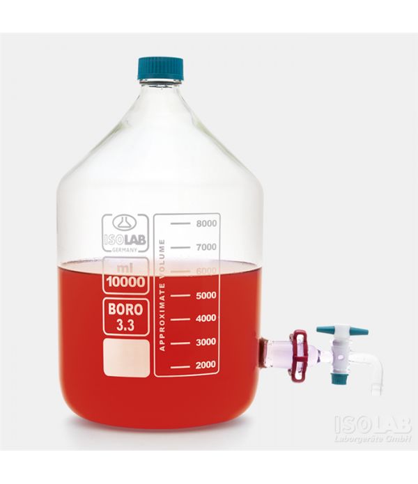 ISOLAB 062.27.920 bidon - borosilikat cam - şeffaf - musluklu - 20 litre