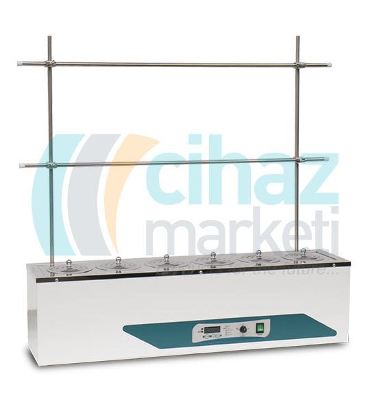 JSR JSEB-102T Ekstraksiyon Banyosu, 2x5 Yuva, +5 ~ 99C°, Paslanmaz Çelik Halkalı Kapak Dahil