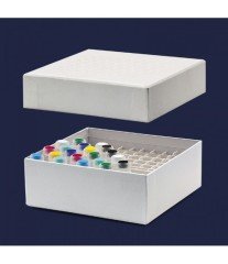 ISOLAB 092.22.102W cryo tüp kutusu - karton - 5 ml tüpler için - geçme kapaklı - beyaz
