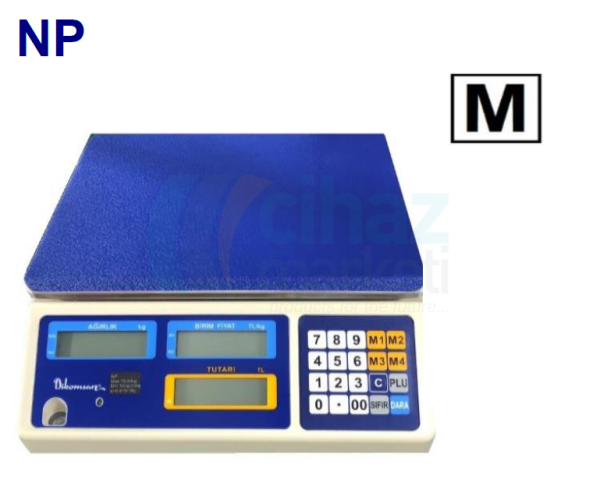 Dikomsan NP-15 Onaylı Fiyat Hesaplamalı Terazi 6 kg / 2 g ~ 15 kg / 5 g