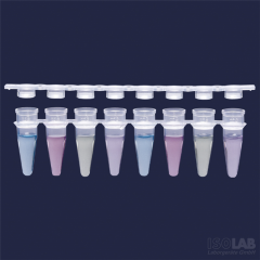 ISOLAB 123.03.028 PCR şeriti - demonte düz kapaklı - 8 x 0,2 ml tüp şeriti