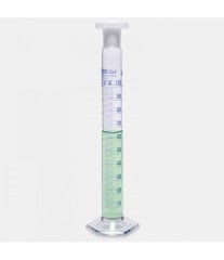 ISOLAB 016.01.025 mezür - çalkalama - hexagonal cam tabanlı - A kalite - grup sertifikalı - mavi skala - 25 ml