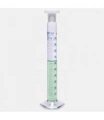ISOLAB 016.01.050 mezür - çalkalama - hexagonal cam tabanlı - A kalite - grup sertifikalı - mavi skala - 50 ml