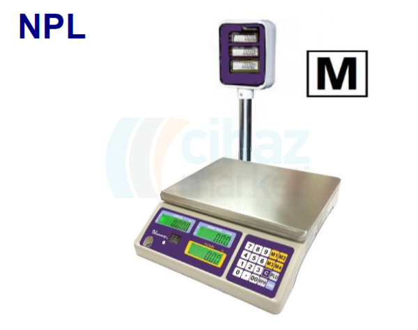 Dikomsan NPL-15 Onaylı Fiyat Hesaplamalı Boyunlu Terazi 6 kg / 2 g ~ 15 kg / 5 g
