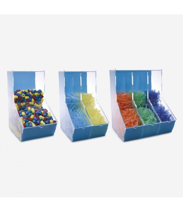 ISOLAB 006.15.003 dispenser kutusu - akrilik - üç bölmeli