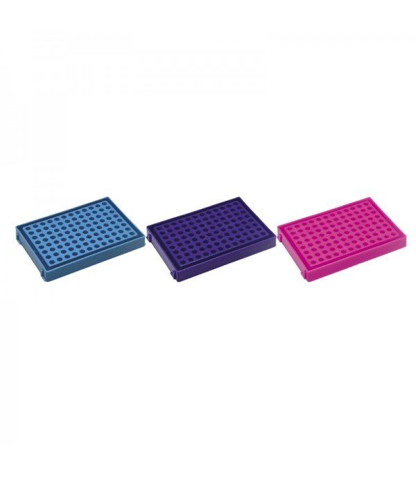 ISOLAB 089.03.012P PCR tüp standı - 96 delikli - mor
