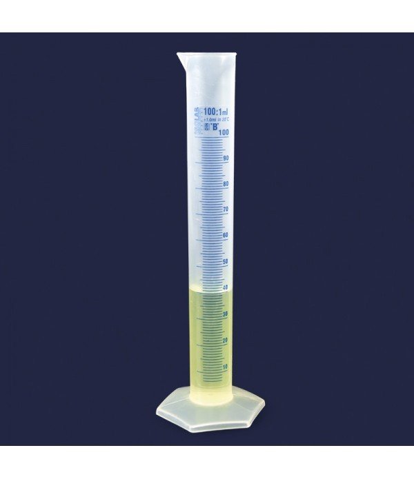 ISOLAB 016.06.250 mezür - uzun from - P.P - B kalite - mavi skala - 250 ml