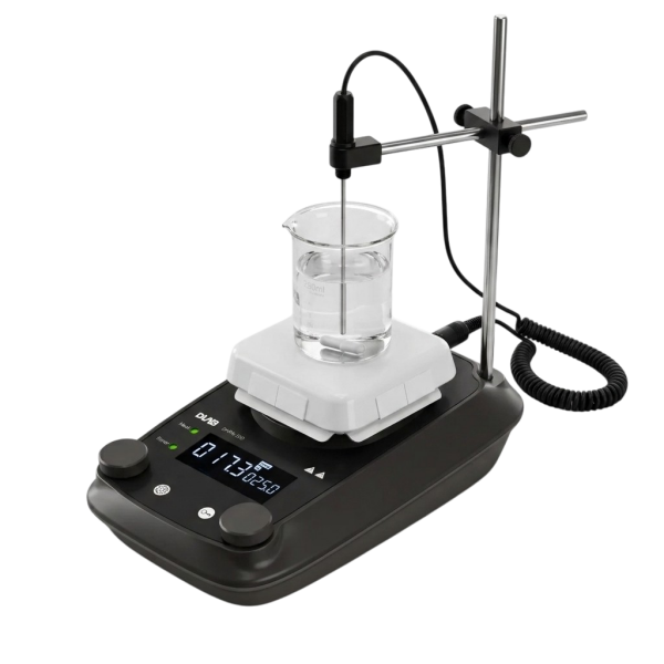 DLAB DHP4-550 Package LCD Dijital Isıtıcı Tabla PT1000A Harici Sıcaklık Sensörü ve Destek Standı Timerlı 550°C Cam Seramik