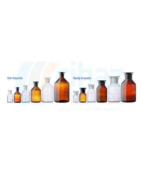 Çalışkan Cam Teknik LG2010.H.0500  Likit Şişesi, Cam Kapaklı, Dar Boyun, Amber 500 ml Hacim
