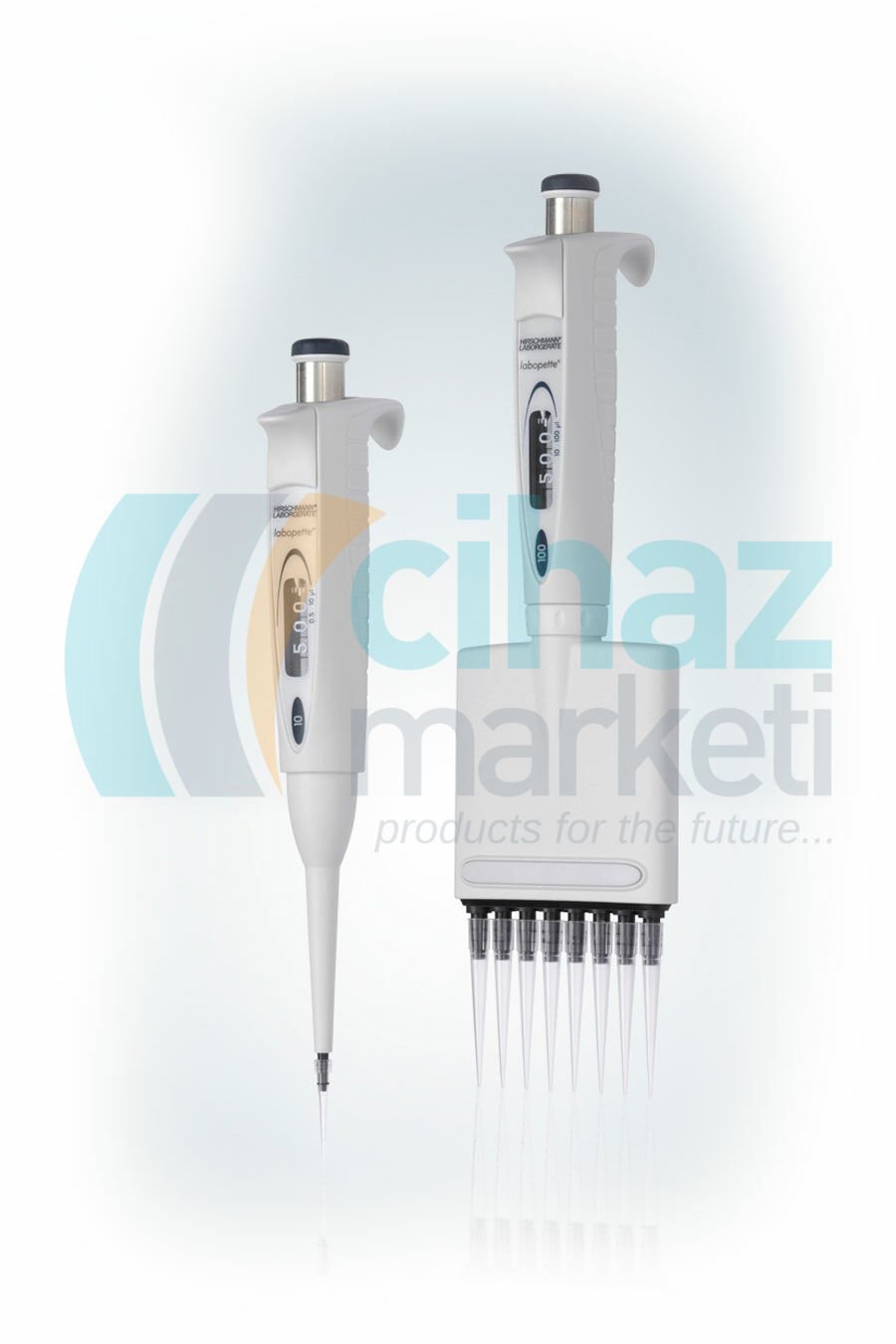 HIRSCHMANN Otomatik Çok Kanallı Mikropipet 30-300 Hacim µL