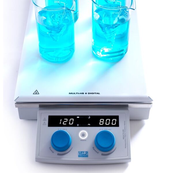 VELP MULTI-HS 6 Digital Çoklu Isıtıcılı Manyetik Karıştırıcı 1000 Rpm 120 °C