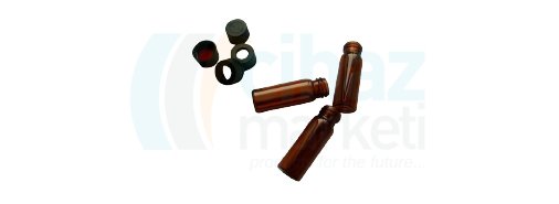 Çalışkan Cam Teknik LG1327V.0001 Vial, 15x45 mm 4 ml Hacim, Şeffaf vida kapaklı, taksimatlı