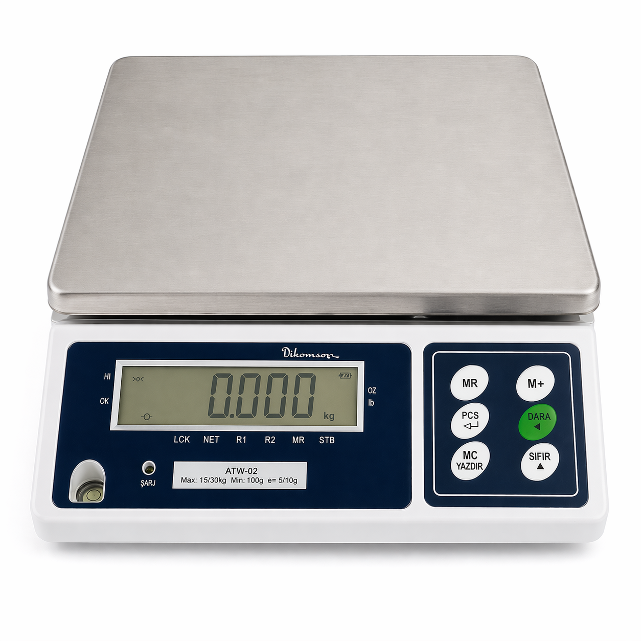 Dikomsan ATW-02-30 Tartım Terazisi 3 Kademeli Otomatik Taksimat 6 kg / 2 g ~ 15 kg / 5 g ~ 30 kg / 10 g