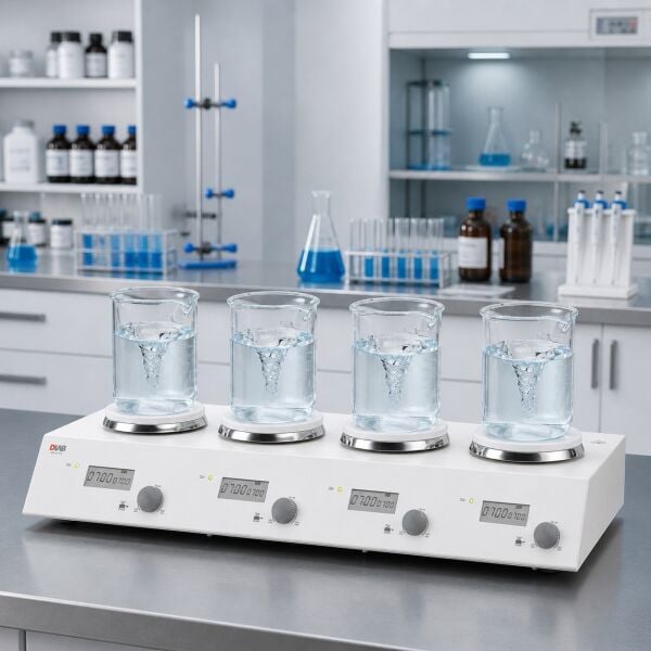 DLAB MS-M-S4 4 Bölmeli Dijital Manyetik Karıştırıcı 200 ~ 1500 rpm / 4 x 3 L