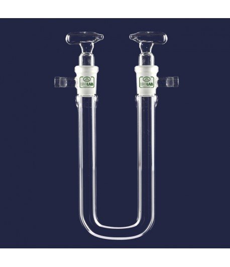 ISOLAB 065.63.100 kurutma tüpü - U şekilli - musluklu - çap 13 mm - dişi şilif : NS 14/23 - 100 mm