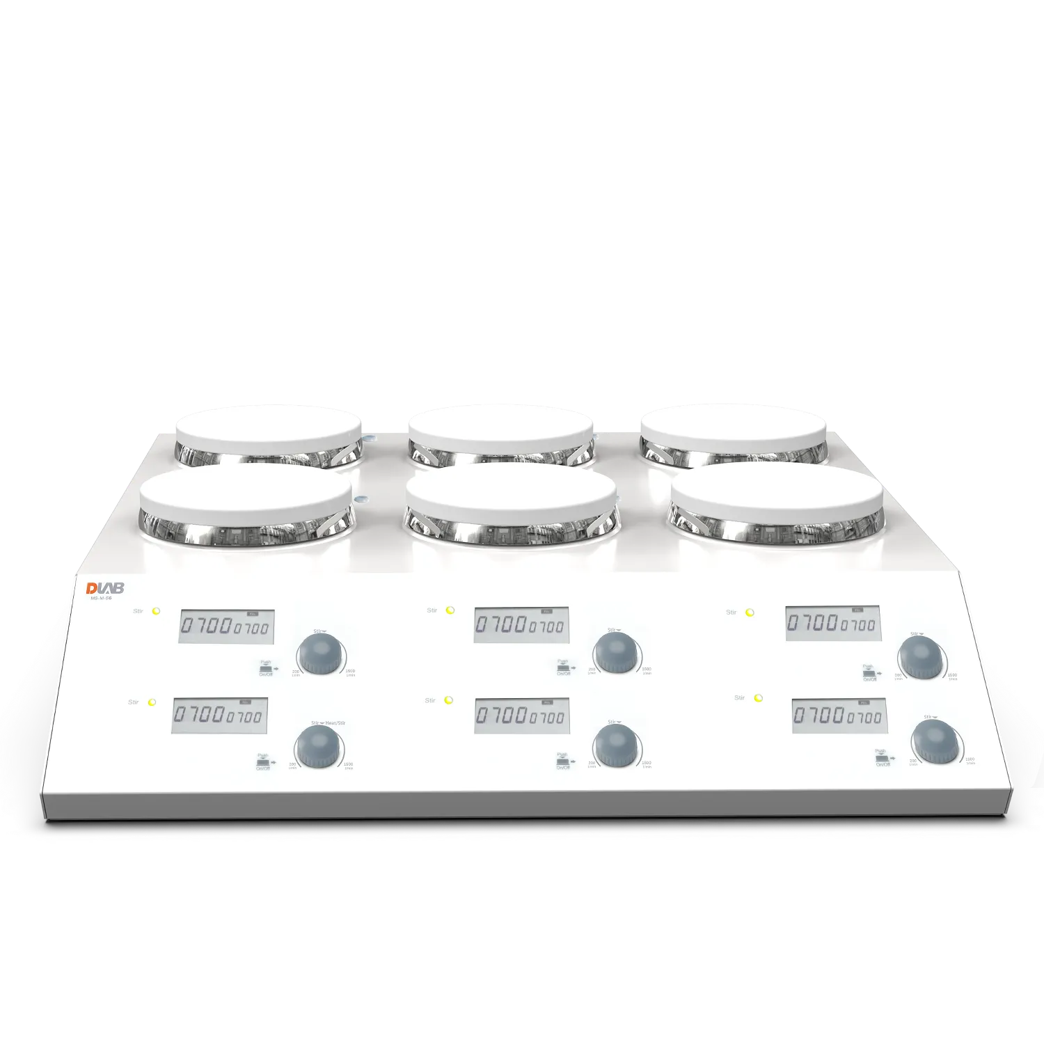 DLAB MS-M-S6 6 Bölmeli Dijital Manyetik Karıştırıcı 200 ~ 1500 rpm / 6 x 3 L